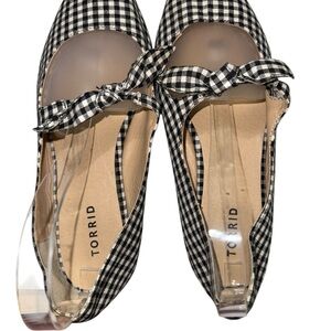 Torrid Black and White Gingham Flats with Bow